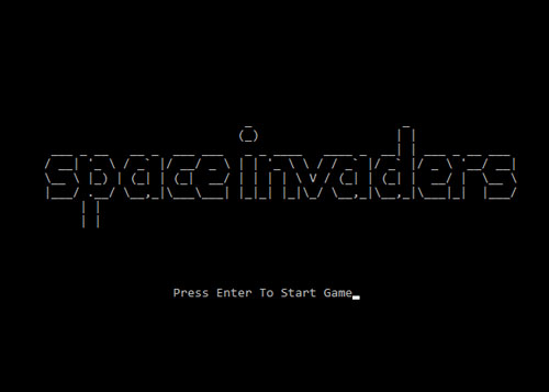 Space Invaders Main Screen